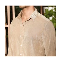 Campus Sutra Men's Solid Velvet Shirt