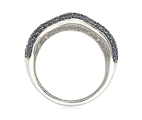 Suzy Levian New York Sterling Silver Sapphire Crossing Ring