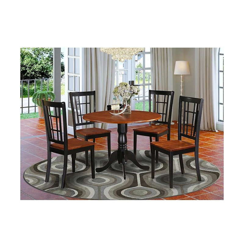 East West Furniture 5 Pc Kitchen nook Dining set-Kitchen Table and Kitchen4 Chairs