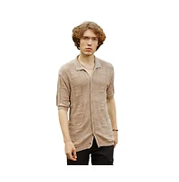 Campus Sutra Men's Patch-Knit Shirt