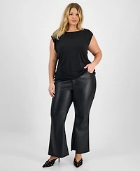 I.n.c. International Concepts Plus Ruched Boat-Neck Extended-Sleeve Top, Macy's Exclusive