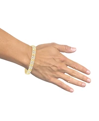 Men's Diamond Pave Cluster Square Link Bracelet (2 ct. t.w.) in 14k Gold-Plated Sterling Silver