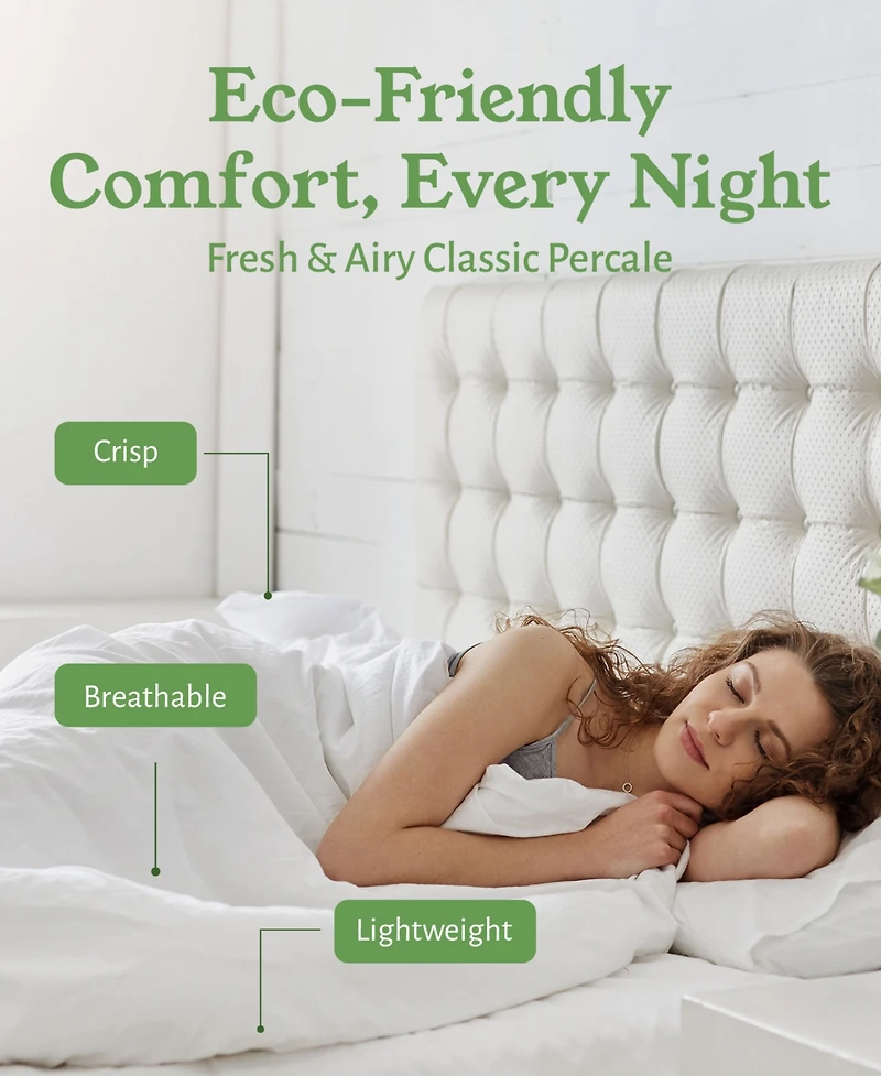 100% Organic Cotton Sheets Set, Percale Bed Sheet