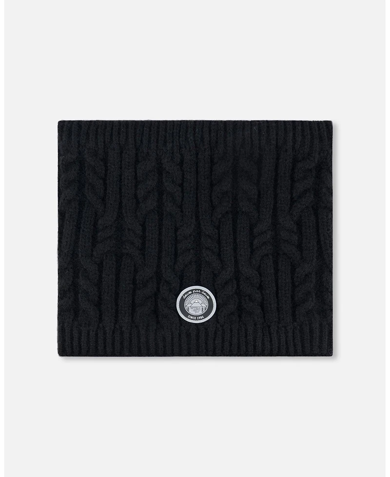 Deux par Kids Unisex Lined Winter Neckwarmer Black - Toddler|Child