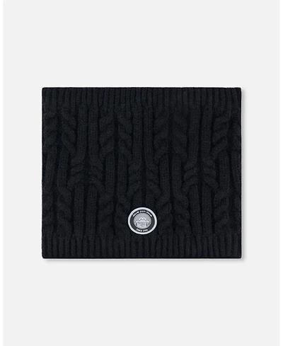 Deux par Kids Unisex Lined Winter Neckwarmer Black - Toddler|Child