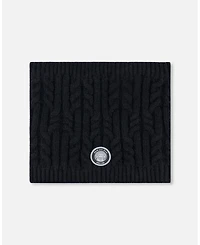 Deux par Kids Unisex Lined Winter Neckwarmer Black - Toddler|Child