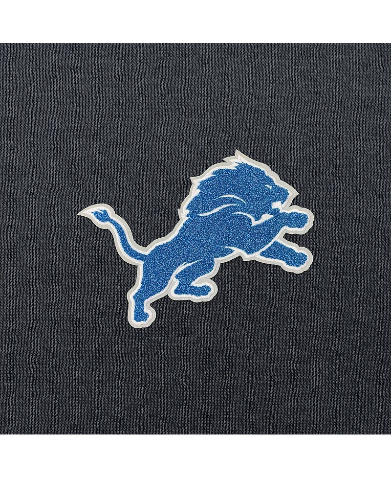 Antigua Men's Charcoal Detroit Lions Victory Chenille Pullover Hoodie