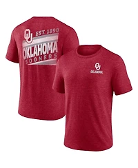 Fanatics Men's Heather Crimson Oklahoma Sooners Ideal Faded Tri-Blend T-Shirt