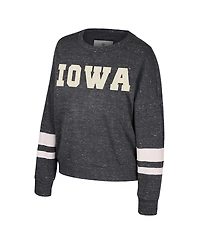 Colosseum Women's Black Iowa Hawkeyes Lost City Speckle Pullover Sweatshirt
