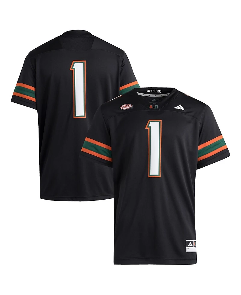 Adidas Men's 1 Black Miami Hurricanes Premier Jersey