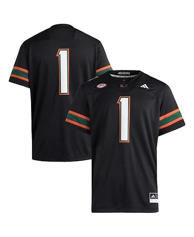 Adidas Men's 1 Black Miami Hurricanes Premier Jersey