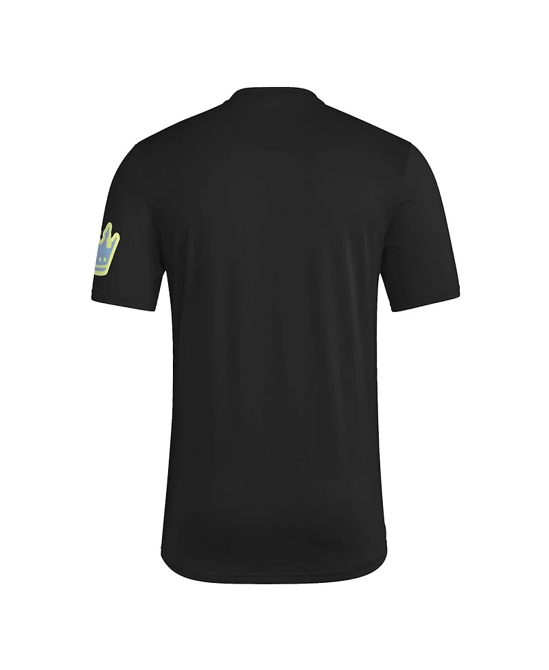 Adidas Men's Black Charlotte Fc 2025 Archive Collection Jersey Hook T-Shirt