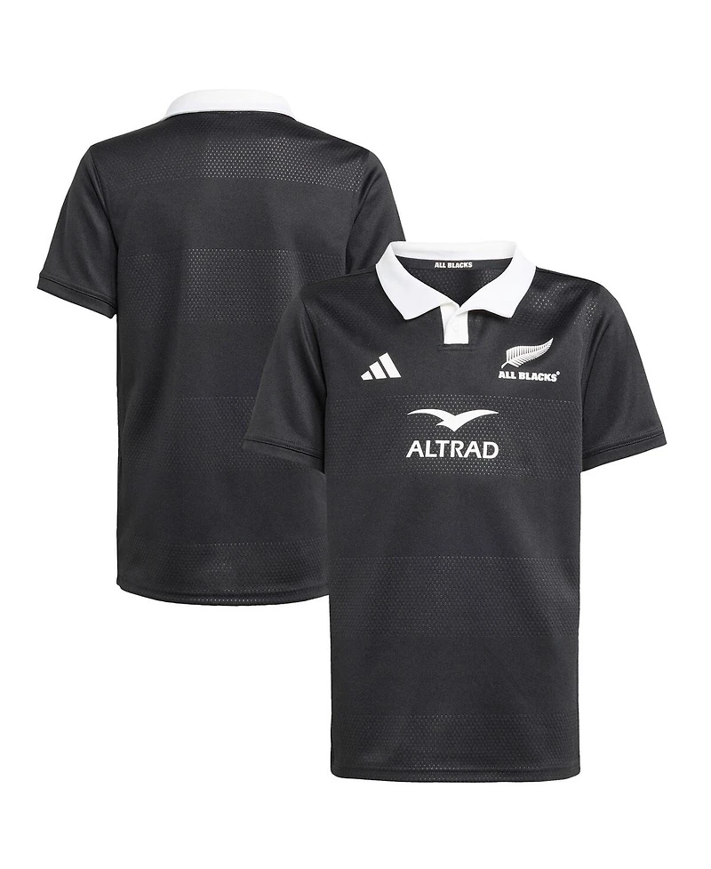 Adidas Big Boys and Girls Black New Zealand Rugby / Home Replica Jersey