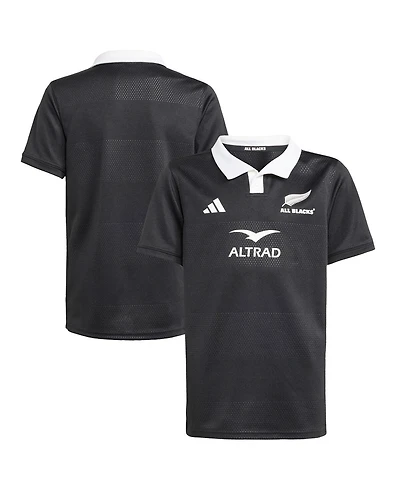 Adidas Big Boys and Girls Black New Zealand Rugby 2025/26 Home Replica Jersey