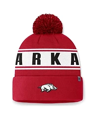 Top of the World Men's Cardinal Arkansas Razorbacks Slash Cuffed Pom with Knit Hat