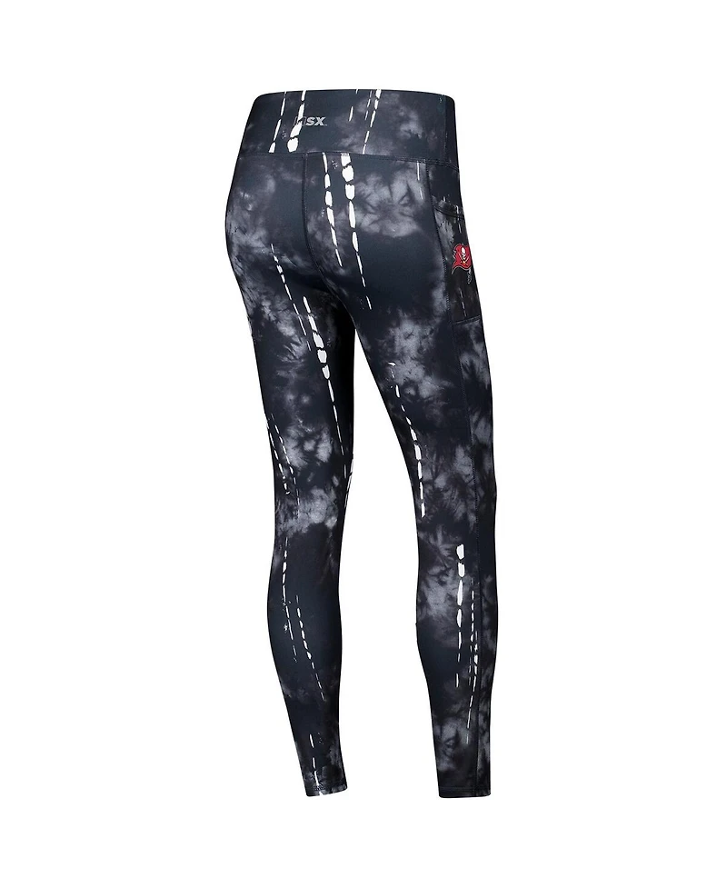 Msx by Michael Strahan Women's Black Tampa Bay Buccaneers Serena Tie-Dye Leggings