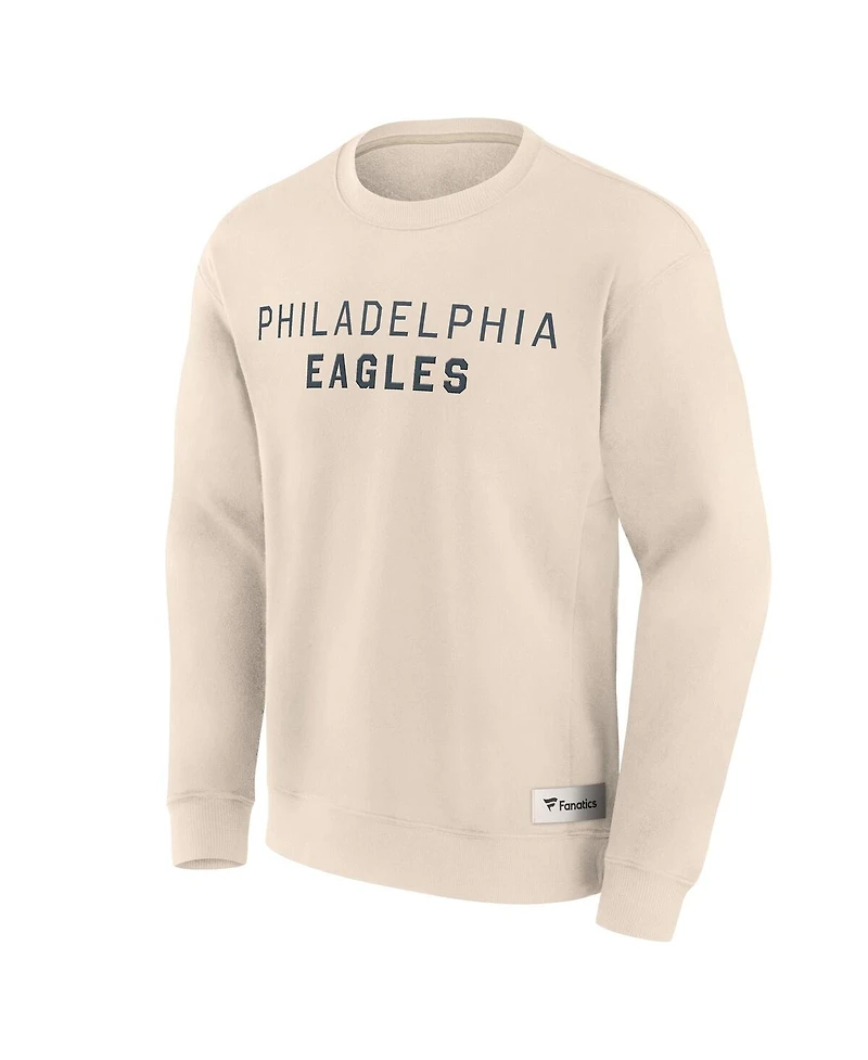 Fanatics Men's Cream Philadelphia Eagles Elements Future Ground Lettering Pullover Sweatshirt