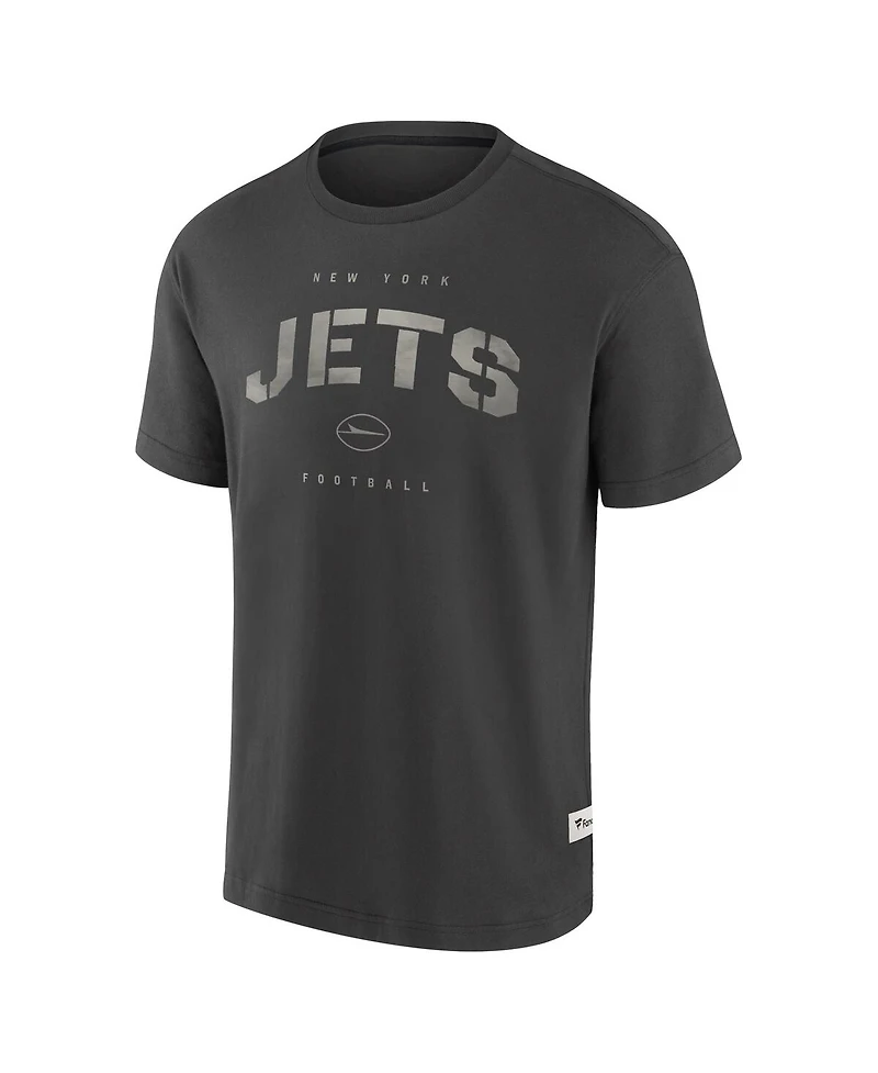 Fanatics Men's Charcoal New York Jets Elements Weathered Tonal Future Ground T-Shirt