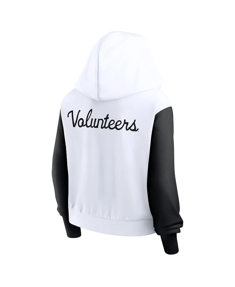Nike Women's White Tennessee Volunteers Cropped Beyond Capability Color-Block Script Full-Zip Hoodie