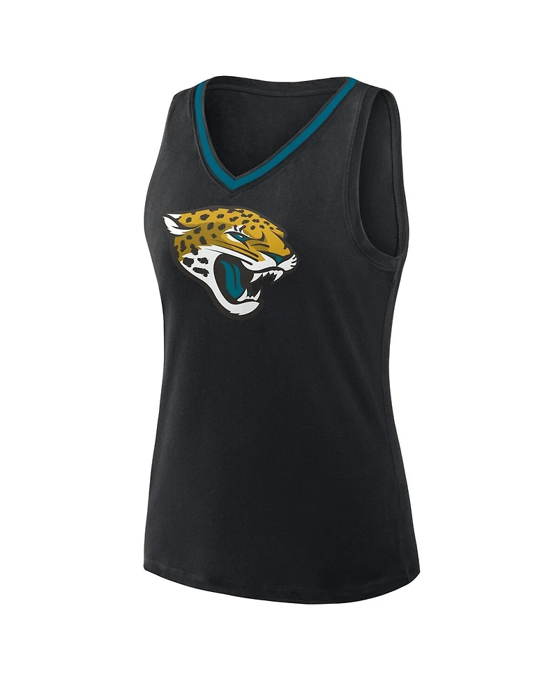 Logo Athletic Women's Black Jacksonville Jaguars Stellar Win V-Neck Tank Top
