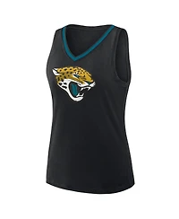 Logo Athletic Women's Black Jacksonville Jaguars Stellar Win V-Neck Tank Top