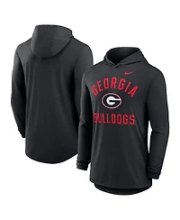 Nike Men's Black Georgia Bulldogs Classic Arch Tri-Blend Performance Long Sleeve Hoodie T-Shirt