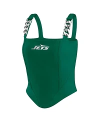 Wear by Erin Andrews x Gracie Women's Hunt Green New York Jets Chain Link Corset Top