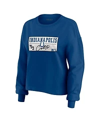 Wear by Erin Andrews Women's 2-Piece Royal Indianapolis Colts Heavy Rugby Jersey Long Sleeve T-Shirt and Shorts Lounge Set