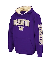 Colosseum Big Boys and Girls Purple Washington Huskies 2-Hit Team Pullover Hoodie