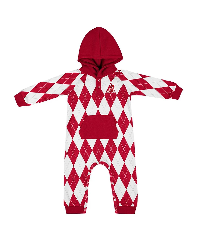 Colosseum Baby Boys and Girls Crimson Alabama Crimson Tide the Dealio Hoodie Romper