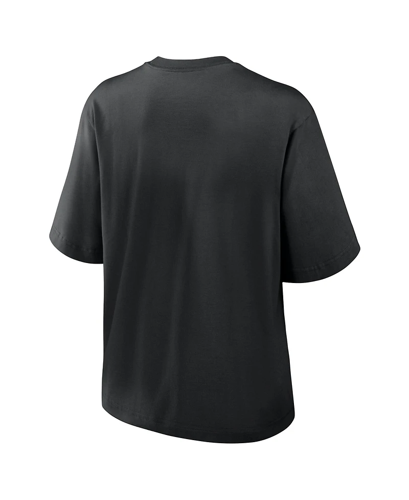 Nike Women's Black Las Vegas Raiders Essential Script Relaxed Boxy T-Shirt