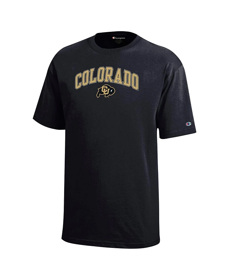 Champion Big Boys and Girls Black Colorado Buffaloes Arch Over Logo T-Shirt