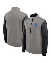 Nike Men's Heather Gray/Black Kentucky Wildcats Club Fleece Half-Zip Pullover Sweatshirt
