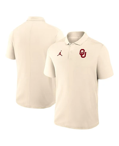 Jordan Men's Tan Oklahoma Sooners Primary Logo Victory Performance Polo Shirt