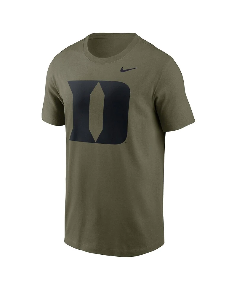 Nike Men's Olive Duke Blue Devils Primetime Logo Performance T-Shirt