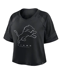 Fanatics Women's Detroit Lions Oversized Raglan V-Neck Blackout Fashion Jersey