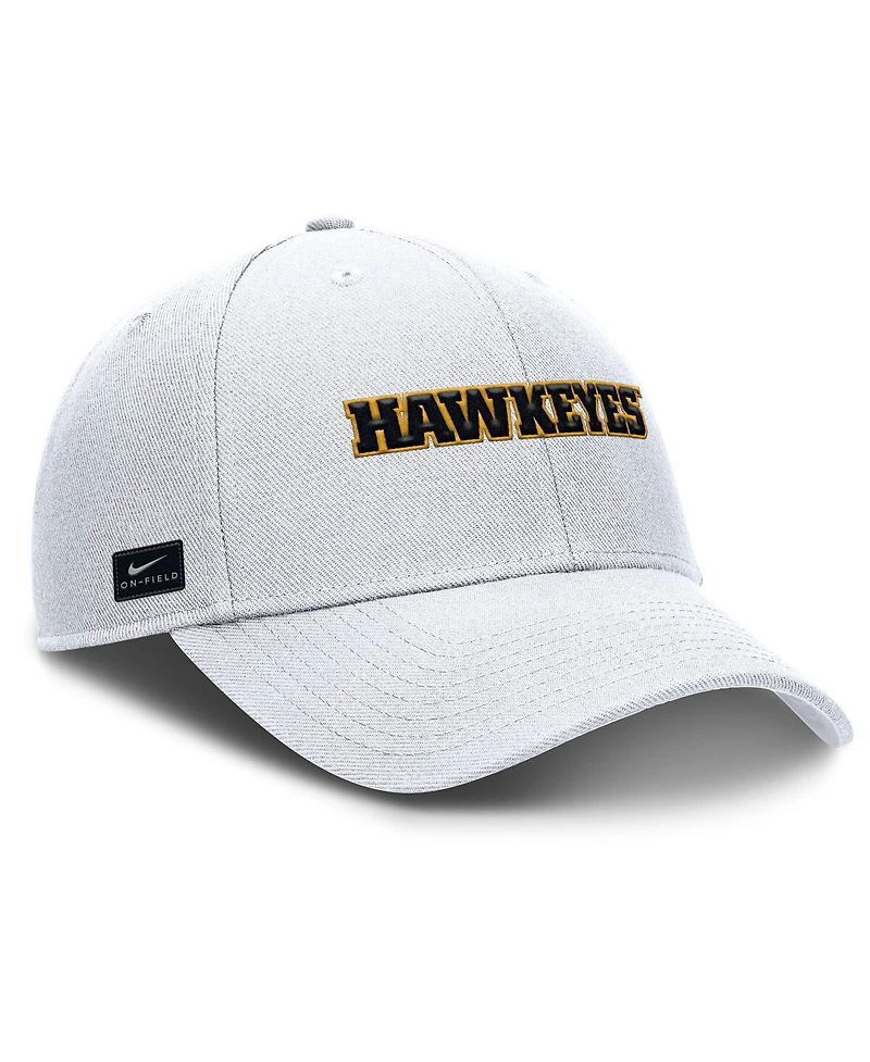 Nike Men's White Iowa Hawkeyes 2025 On-Field Rise Performance Adjustable Hat