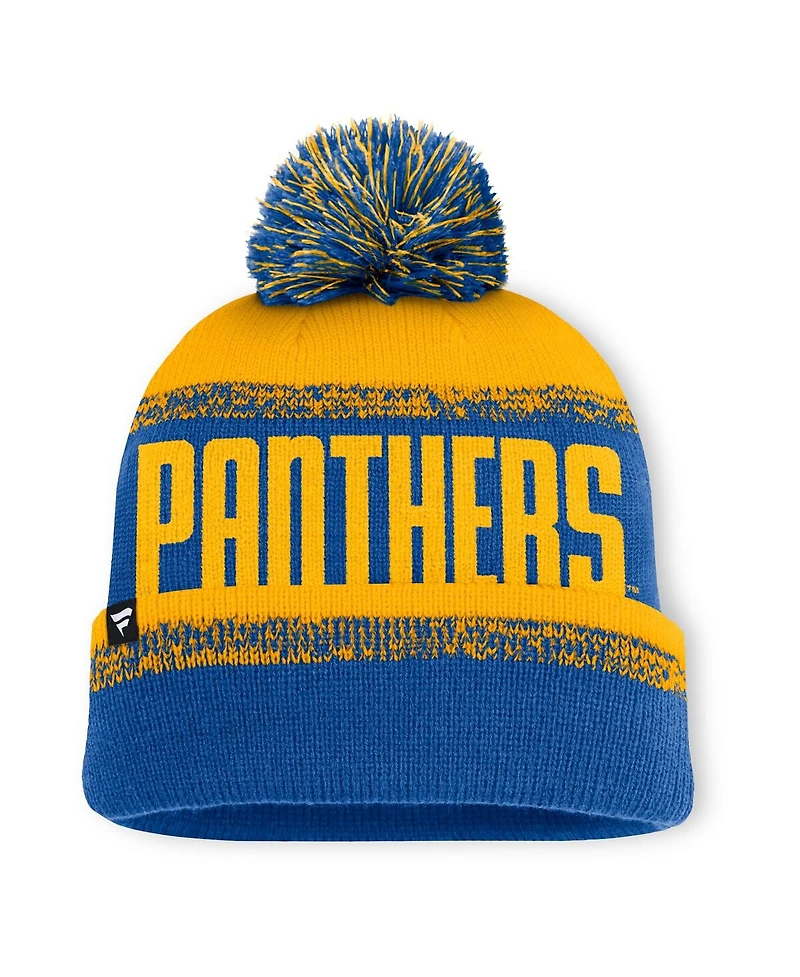 Fanatics Men's Royal/Gold Pitt Panthers Thrive Cuffed with Pom Knit Hat