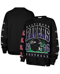 '47 Brand Women's Black Baltimore Ravens Go Big Oversized Pullover Sweatshirt