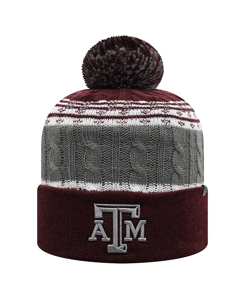 Top of the World Men's Maroon Texas A&M Aggies Altitude Cuffed Pom with Knit Hat