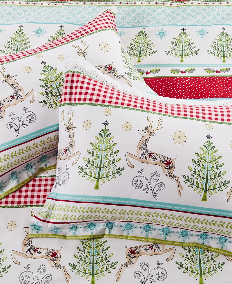 Levtex Home Merry and Bright Comet and Cupid Reversible -Pc. Duvet Cover Set