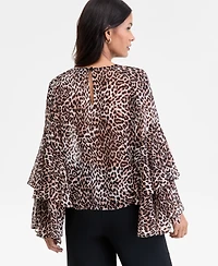 I.n.c. International Concepts Petite Ruffled-Sleeve Blouse, Macy's Exclusive