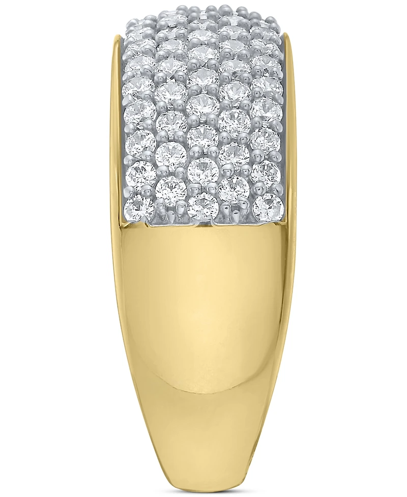 Men's Diamond Pave Cluster Ring (2 ct. t.w.) in Sterling Silver & 14k Gold-Plate