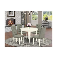 East West Furniture Dining Room Set Linen White