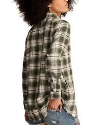 Lucky Brand Women's Tunic Plaid Button Down Shirt