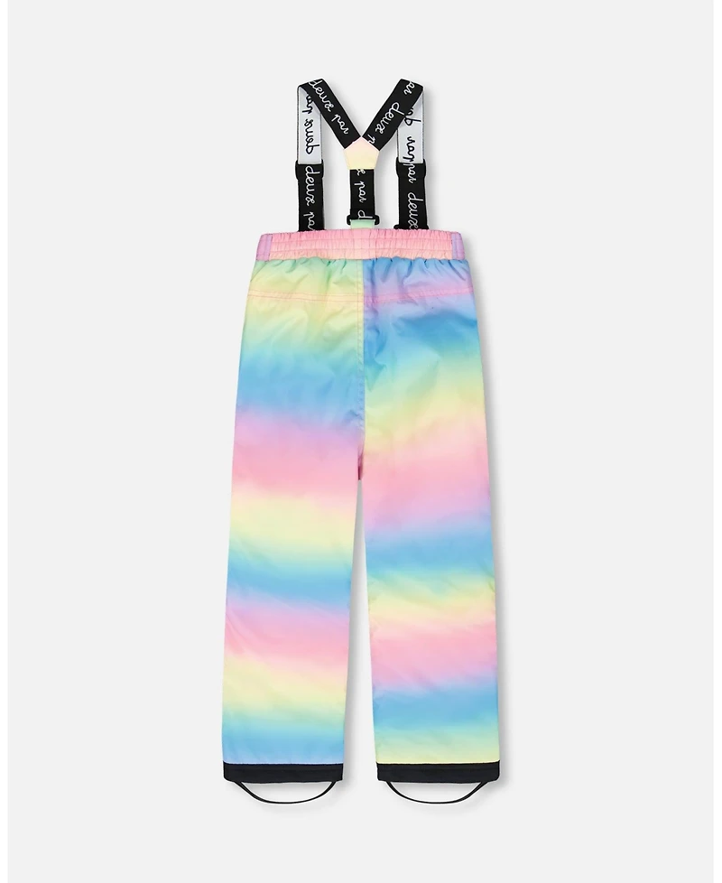 Deux par Girl Two-Piece Chill Outerwear Set with Light Insulation Rainbow Gradient