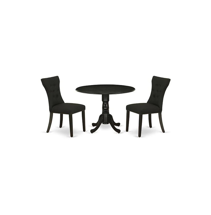 East West Furniture Dining Room Set Wirebrushed Black