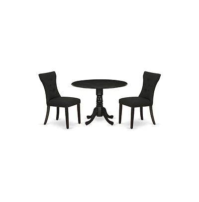 East West Furniture Dining Room Set Wirebrushed Black