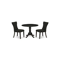 East West Furniture Dining Room Set Wirebrushed Black