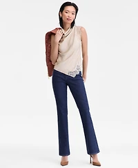 I.n.c. International Concepts Women's Lace-Trim Cowl-Neck Sleeveless Top, Macy's Exclusive